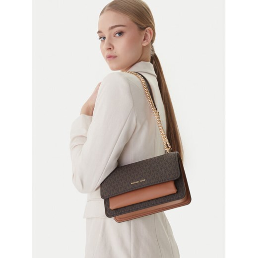 Torebka MICHAEL Michael Kors Claire 30R5GC7L3B Brązowy ze sklepu eobuwie.pl w kategorii Kopertówki - zdjęcie 188480114