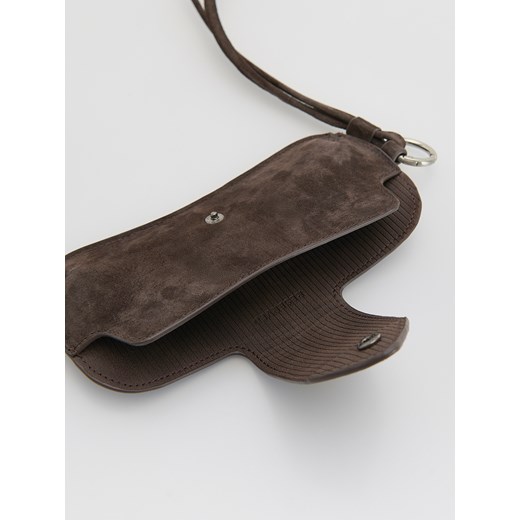 Reserved - Zamszowe etui na okulary - ciemnobrązowy Reserved ONE SIZE Reserved