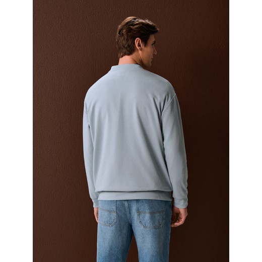 Sinsay - Bluza crewneck basic - niebieski Sinsay L Sinsay