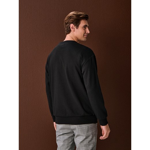 Sinsay - Bluza crewneck basic - czarny Sinsay XS Sinsay