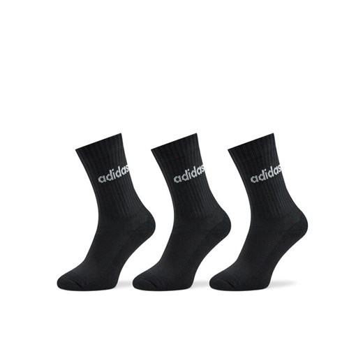 adidas Skarpety długie Linear Crew Cushioned Socks 3 Pairs IC1301 Czarny 40_42 MODIVO