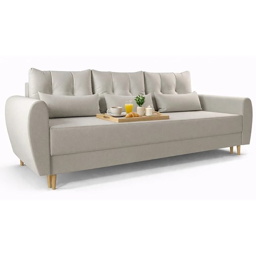 Beżowa sofa rozkładana W4-F40 ze sklepu Edinos.pl w kategorii Sofy i kanapy - zdjęcie 188505124