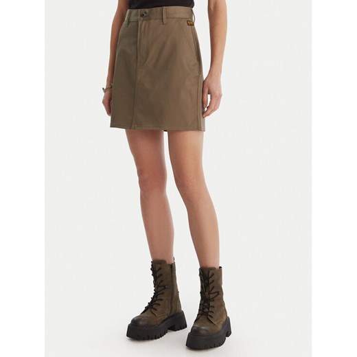 G-Star Raw Spódnica mini D29095-5126 Khaki Regular Fit ze sklepu MODIVO w kategorii Spódnice - zdjęcie 188513403