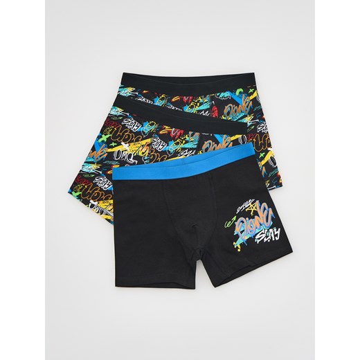 Reserved - Bawełniane bokserki 3 pack - czarny ze sklepu Reserved w kategorii Majtki dziecięce - zdjęcie 188539090