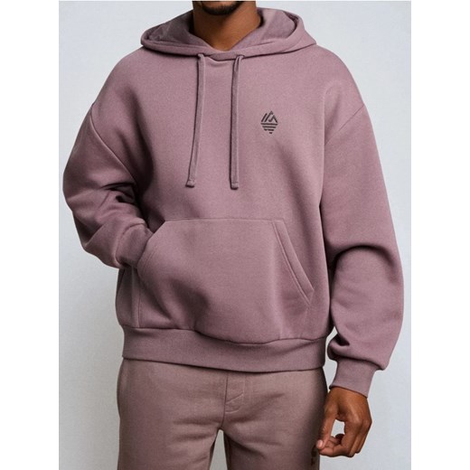 Sinsay - Bluza z kapturem Comfort Fit z haftem - fioletowy ze sklepu Sinsay w kategorii Bluzy męskie - zdjęcie 188542724