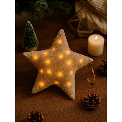 Sinsay - Pluszowa dekoracja LED w kształcie gwiazdy - beżowy ze sklepu Sinsay w kategorii Dekoracje bożonarodzeniowe - zdjęcie 188543042