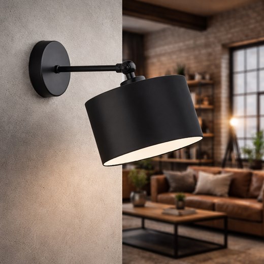 Czarny kinkiet z regulowanym ramieniem TETE ze sklepu Lysne w kategorii Lampy ścienne - zdjęcie 188547541