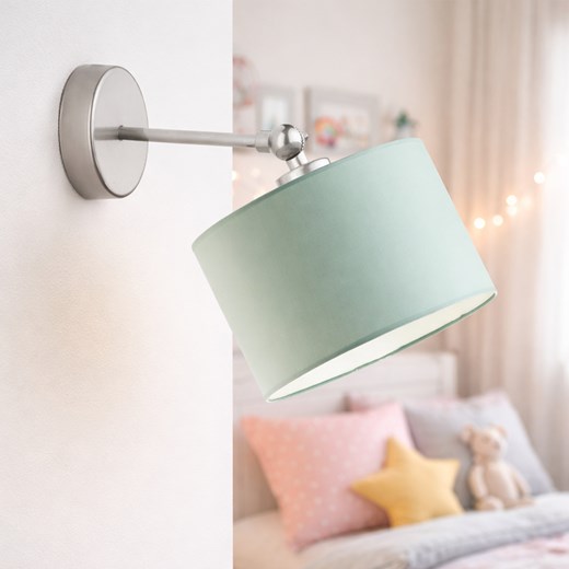 Dziecięca lampka na ścianę w kolorze mięty TETE kinkiet z regulowanym ramieniem ze sklepu Lysne w kategorii Lampy ścienne - zdjęcie 188547551