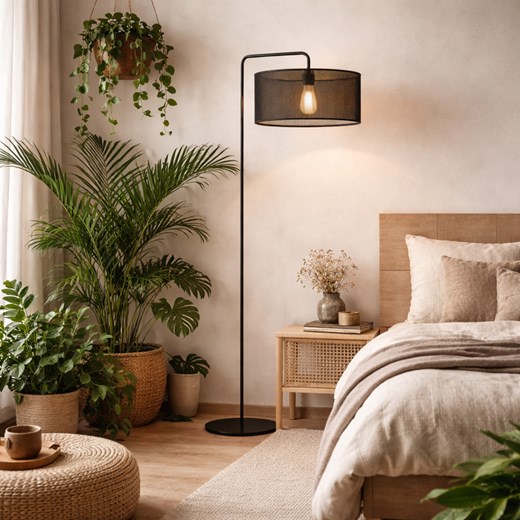 Nowoczesna lampa stojąca do salonu BOLIVIA AŻUR z abażurem z siateczki ze sklepu Lysne w kategorii Lampy podłogowe - zdjęcie 188547610