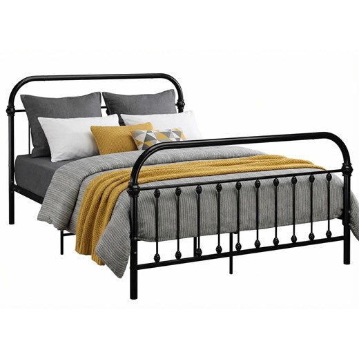 Czarne metalowe łózko 160x200 cm P6-K71 ze sklepu Edinos.pl w kategorii Łóżka i materace - zdjęcie 188634303