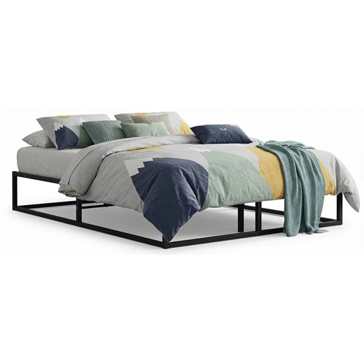 Czarne Metalowe Łóżko Niskie Industrialne 120X200 Cm N4-C74 ze sklepu Edinos.pl w kategorii Łóżka i materace - zdjęcie 188634312