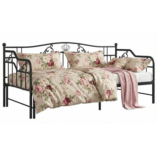 Czarne Metalowe Łóżko Rozkładane 90X200 Cm M8-P05 ze sklepu Edinos.pl w kategorii Łóżka i materace - zdjęcie 188634333