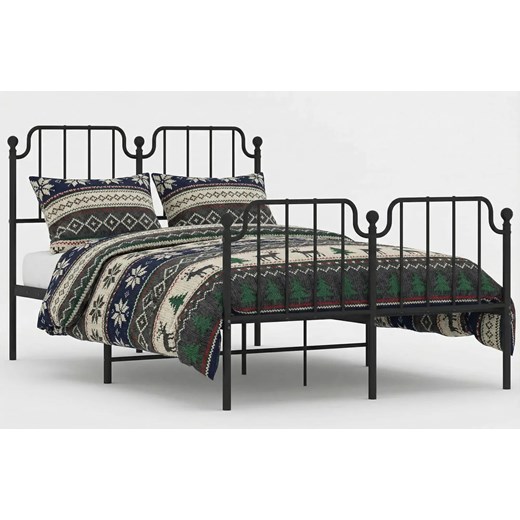 Czarne metalowe łóżko małżeńskie 140x200cm K0-K88 ze sklepu Edinos.pl w kategorii Łóżka i materace - zdjęcie 188643483