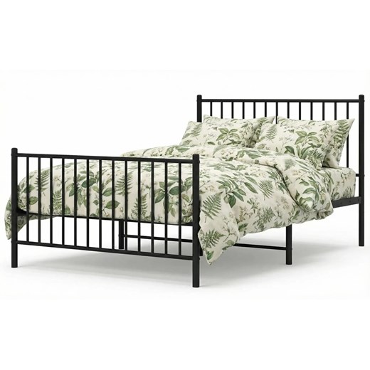 Czarne metalowe łóżko 100x200cm P6-T79 ze sklepu Edinos.pl w kategorii Łóżka i materace - zdjęcie 188643484