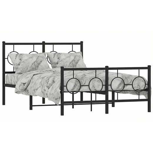 Czarne metalowe łóżko 120x200cm E9-N07 ze sklepu Edinos.pl w kategorii Łóżka i materace - zdjęcie 188643490