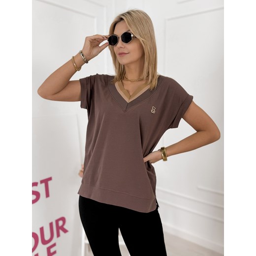 bluzka lisperra brązowa one size ze sklepu UBRA w kategorii Bluzki damskie - zdjęcie 188645313