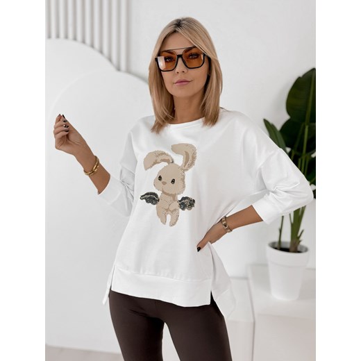 bluzka ferrante biała one size ze sklepu UBRA w kategorii Bluzki damskie - zdjęcie 188645733