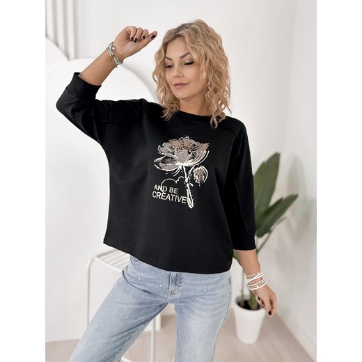 bluzka lance czarna one size ze sklepu UBRA w kategorii Bluzki damskie - zdjęcie 188646033