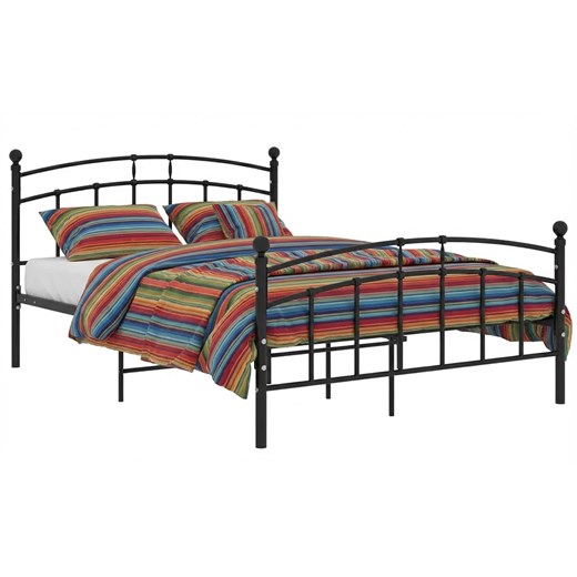 Czarne metalowe łóżko małżeńskie 200x200 cm E3-G57 ze sklepu Edinos.pl w kategorii Łóżka i materace - zdjęcie 188680181