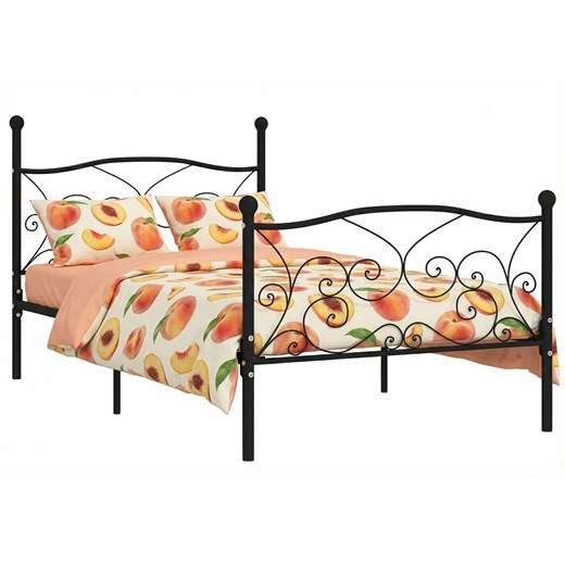 Czarne metalowe łóżko rustykalne 90x200 cm N2-N63 ze sklepu Edinos.pl w kategorii Łóżka i materace - zdjęcie 188680191