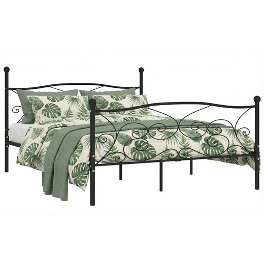 Czarne łóżko rustykalne z metalu 120x200 cm G0-T62 ze sklepu Edinos.pl w kategorii Łóżka i materace - zdjęcie 188680194