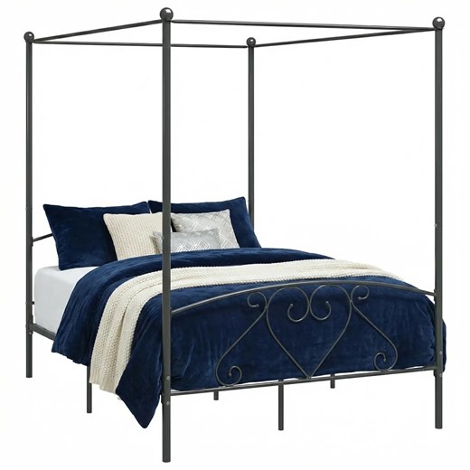 Czarne metalowe łóżko rustykalne 160x200 cm D5-K21 ze sklepu Edinos.pl w kategorii Łóżka i materace - zdjęcie 188680203