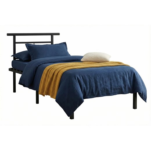 Czarne metalowe łóżko loftowe 100x200 cm N4-R66 ze sklepu Edinos.pl w kategorii Łóżka i materace - zdjęcie 188680214