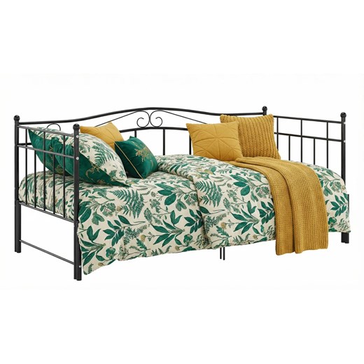 Czarne metalowe łóżko rozkładane 90x200 cm F5-E63 ze sklepu Edinos.pl w kategorii Łóżka i materace - zdjęcie 188680224