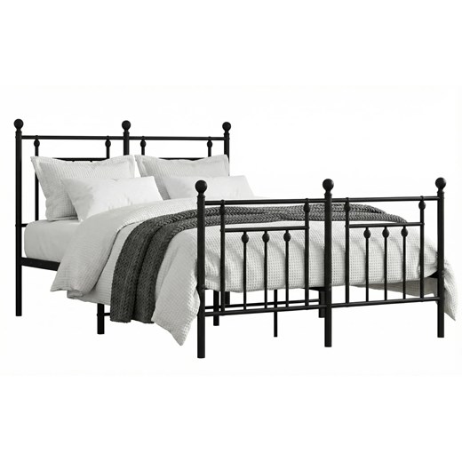 Czarne metalowe łóżko rustykalne 120x190cm S8-P97 ze sklepu Edinos.pl w kategorii Łóżka i materace - zdjęcie 188680241