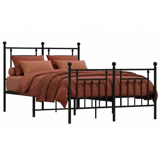 Czarne industrialne łózko metalowe 160x200cm S5-F40 ze sklepu Edinos.pl w kategorii Łóżka i materace - zdjęcie 188680243