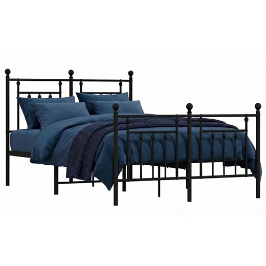 Czarne łózko małżeńskie w stylu loft 180x200cm D1-T19 ze sklepu Edinos.pl w kategorii Łóżka i materace - zdjęcie 188680244