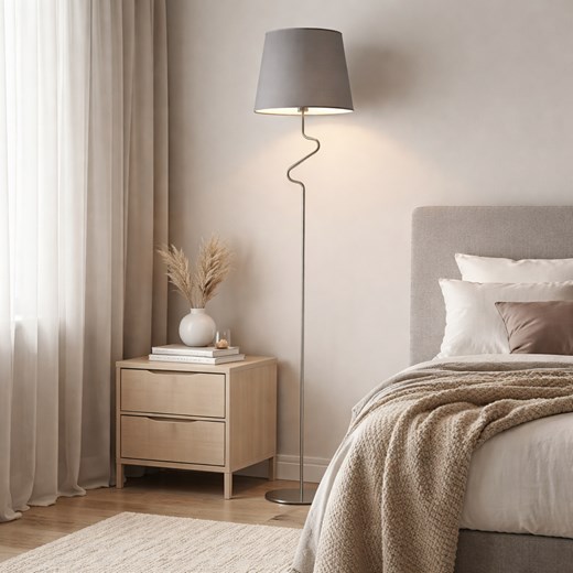 Szara lampa podłogowa do sypialni FOGO w stylu skandynawskim ze sklepu Lysne w kategorii Lampy podłogowe - zdjęcie 188689174