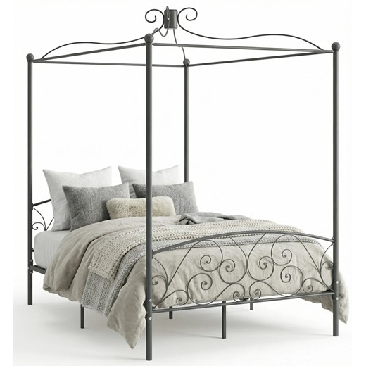 Szare rustykalne łóżko małżeńskie 140x200 cm F2-P22 ze sklepu Edinos.pl w kategorii Łóżka i materace - zdjęcie 188689311