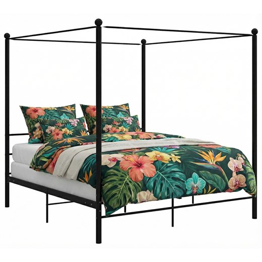 Czarne dwuosobowe łóżko z metalu 180x200 cm P5-E51 ze sklepu Edinos.pl w kategorii Łóżka i materace - zdjęcie 188689321