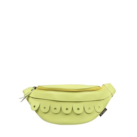 -żółta nerka damska skórzana z wymiennymi wstawkami ozdobnymi  Julia ze sklepu Słoń Torbalski w kategorii Nerki - zdjęcie 188692663