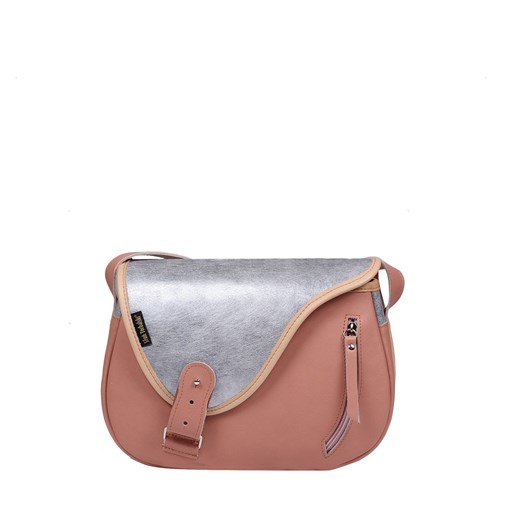 -różowa torebka damska skórzana listonoszka na ramię Mouse ze sklepu Słoń Torbalski w kategorii Listonoszki - zdjęcie 188692670