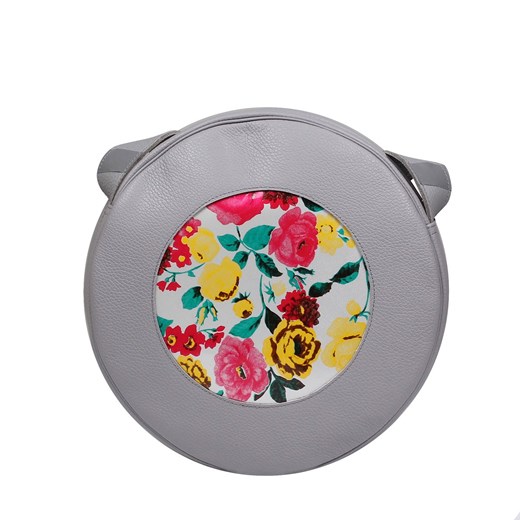 -popielata okrągła damska torebka skórzana na ramię Holy ze sklepu Słoń Torbalski w kategorii Listonoszki - zdjęcie 188692684