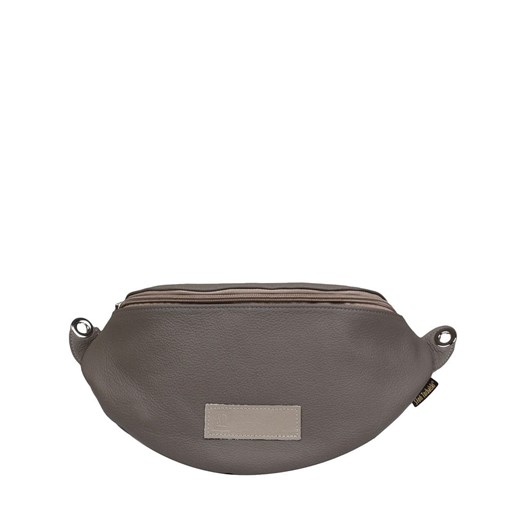 -popielata nerka damska  skórzana Ariana ze sklepu Słoń Torbalski w kategorii Nerki - zdjęcie 188692690