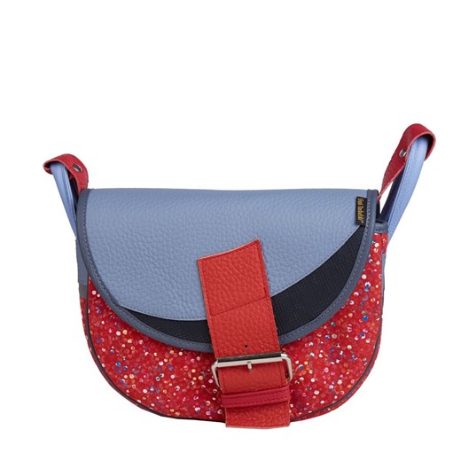 -czerwono granatowa damska torebka listonoszka skórzana na ramię F ze sklepu Słoń Torbalski w kategorii Listonoszki - zdjęcie 188692701