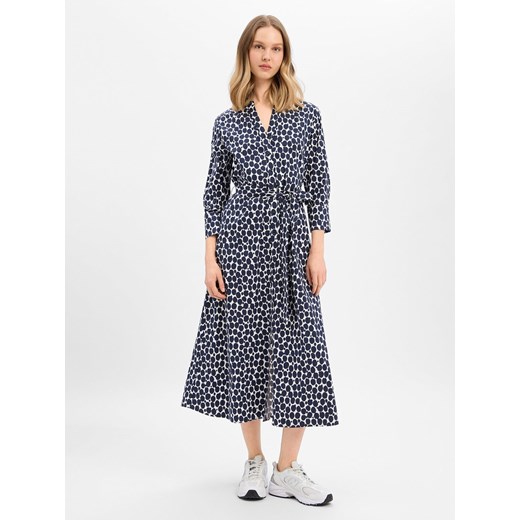 More & More Damska sukienka maxi Kobiety Bawełna granatowy w kropki ze sklepu vangraaf w kategorii Sukienki - zdjęcie 188710700