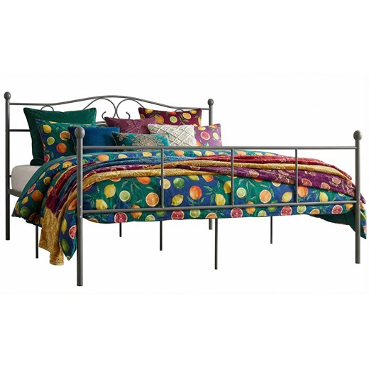 Szare metalowe łóżko w stylu loftowym 180x200 cm C4-H28 ze sklepu Edinos.pl w kategorii Łóżka i materace - zdjęcie 188715903