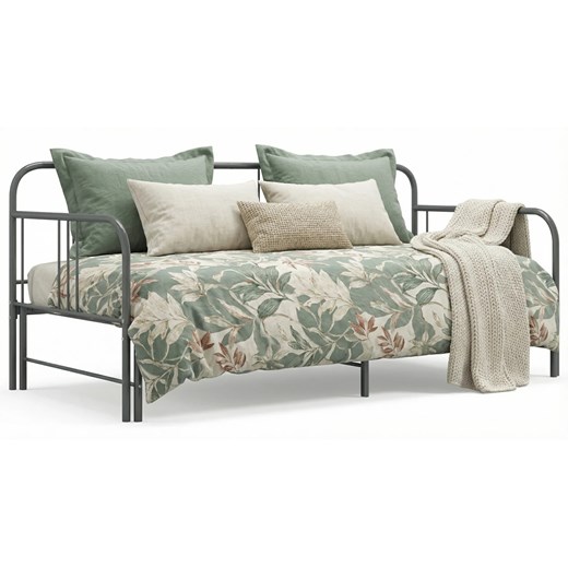 Szare rozkładane metalowe łózko 90x200 cm F4-Z35 ze sklepu Edinos.pl w kategorii Łóżka i materace - zdjęcie 188715920