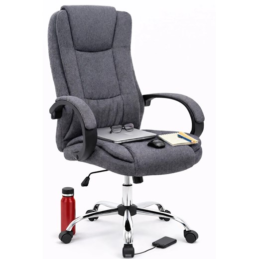 Szary tapicerowany biurowy fotel obrotowy A2-G73 ze sklepu Edinos.pl w kategorii Krzesła biurowe - zdjęcie 188715950