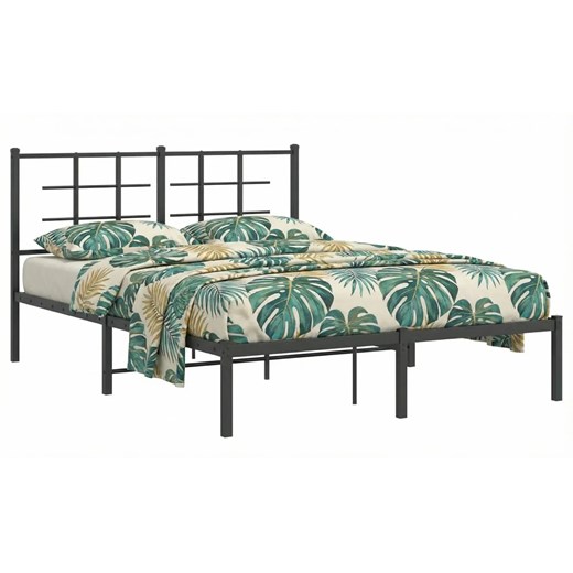 Czrane metalowe łóżko małżeńskie 140x200 cm L8-T53 ze sklepu Edinos.pl w kategorii Łóżka i materace - zdjęcie 188715953