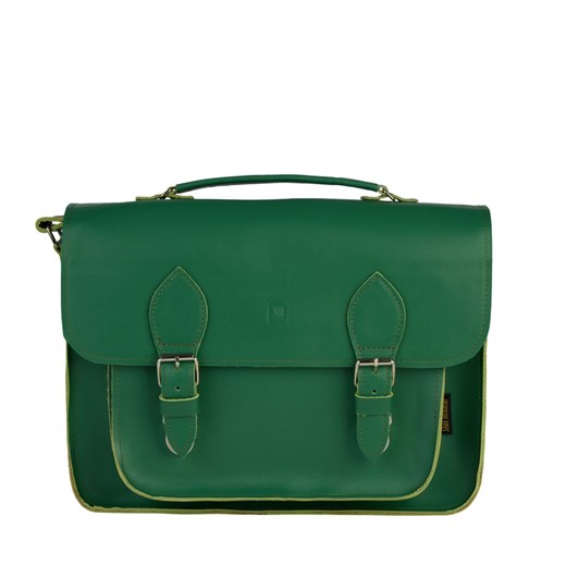 zielona torba skórzana na ramię i do ręki listonoszka Dalia ze sklepu Słoń Torbalski w kategorii Listonoszki - zdjęcie 188721482