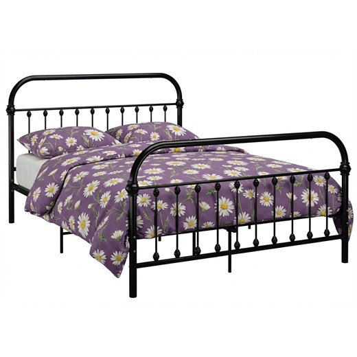 Czarne metalowe łóżko w stylu loft 140x200 cm G4-M26 ze sklepu Edinos.pl w kategorii Łóżka i materace - zdjęcie 188722951