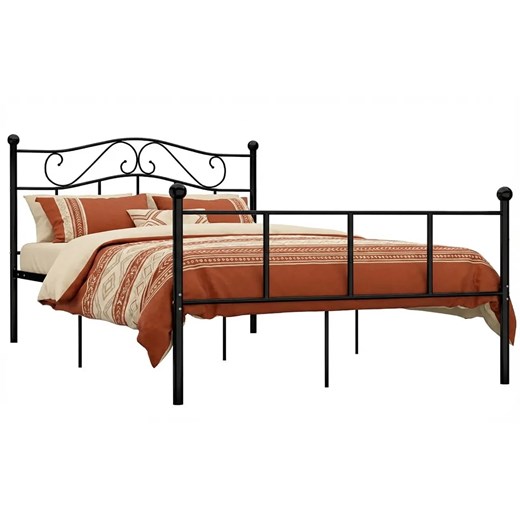 Czarne metalowe łózko pojedyncze 120x200 cm C7-P04 ze sklepu Edinos.pl w kategorii Łóżka i materace - zdjęcie 188722960