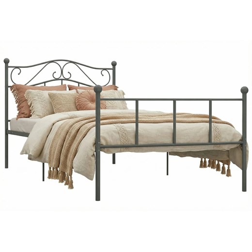 Szare metalowe łóżko 100x200 cm R2-N39 ze sklepu Edinos.pl w kategorii Łóżka i materace - zdjęcie 188722962