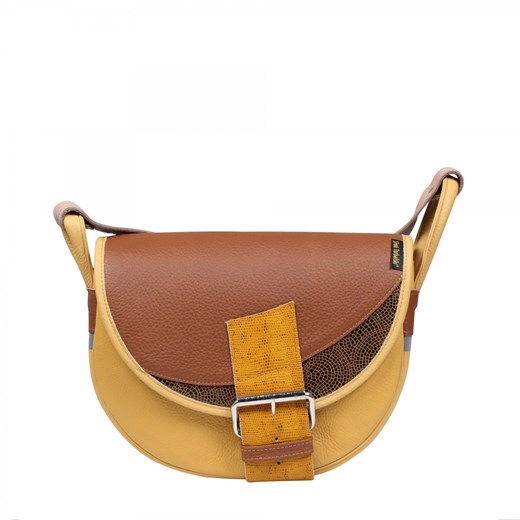 żółto brązowa damska torebka skórzana  listonoszka  na ramię Fresh ze sklepu Słoń Torbalski w kategorii Listonoszki - zdjęcie 188729864