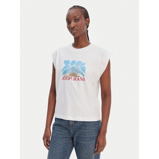 JOOP! Jeans T-Shirt Tosha 30102133 Biały Regular Fit ze sklepu MODIVO w kategorii Bluzki damskie - zdjęcie 188744960